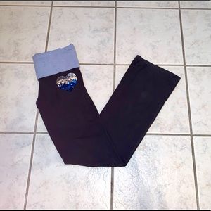 PINK sequined yoga pants